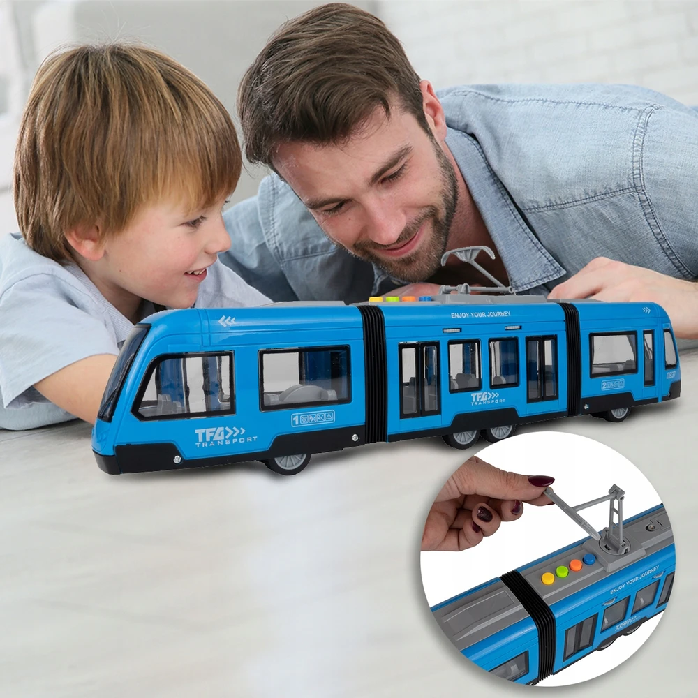 Malplay Žaislinis tramvajus su garsu ir šviesa ir atidaromomis durimis