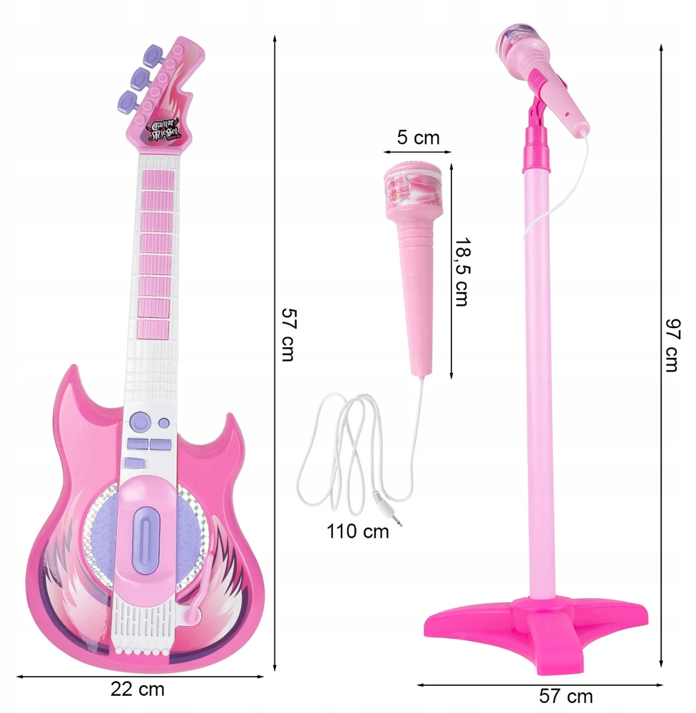 Malplay Vaikiška gitara su mikrofonu ant stovo