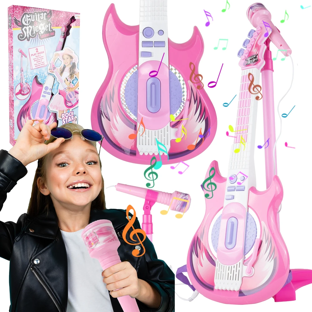 Malplay Vaikiška gitara su mikrofonu ant stovo