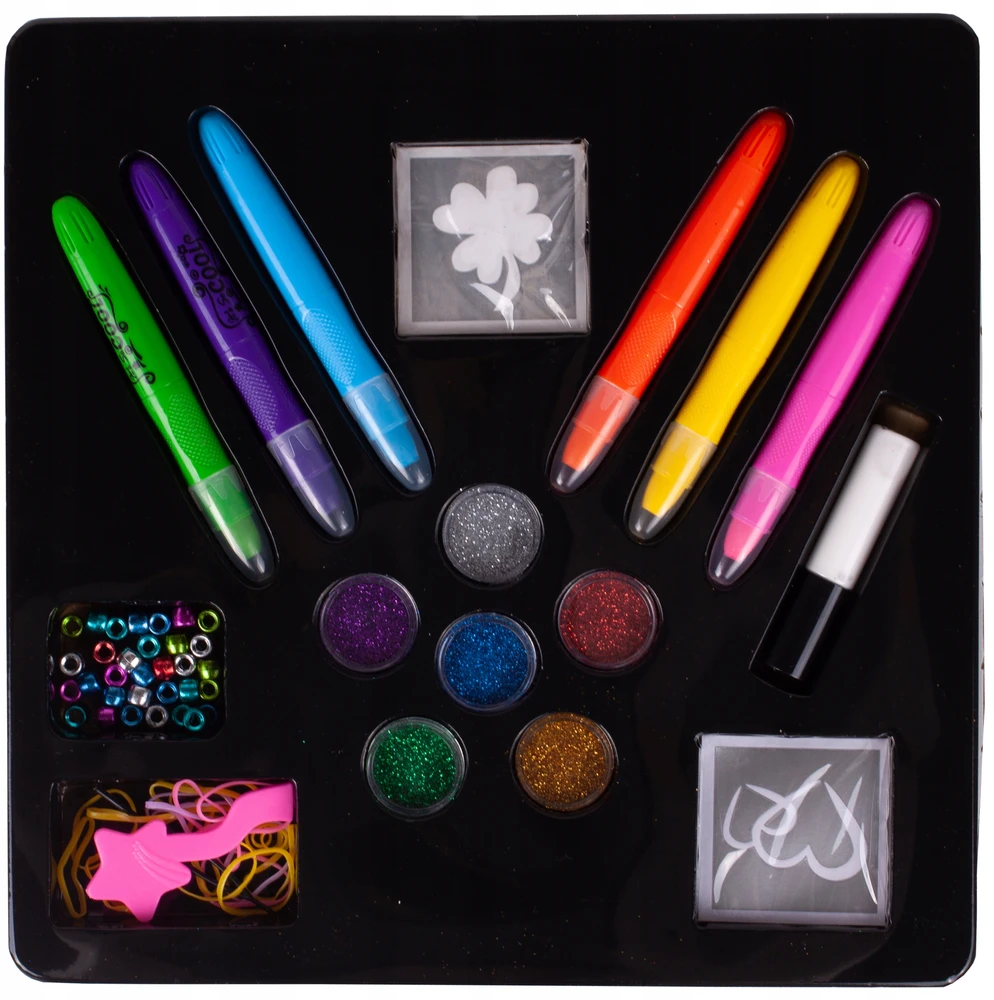 Malplay Tatuiruočių ir plaukų dažymo rinkinys „2in1 Beads“