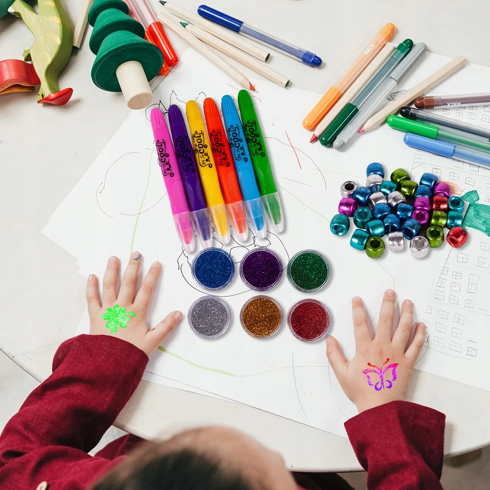 Malplay Tatuiruočių ir plaukų dažymo rinkinys „2in1 Beads“