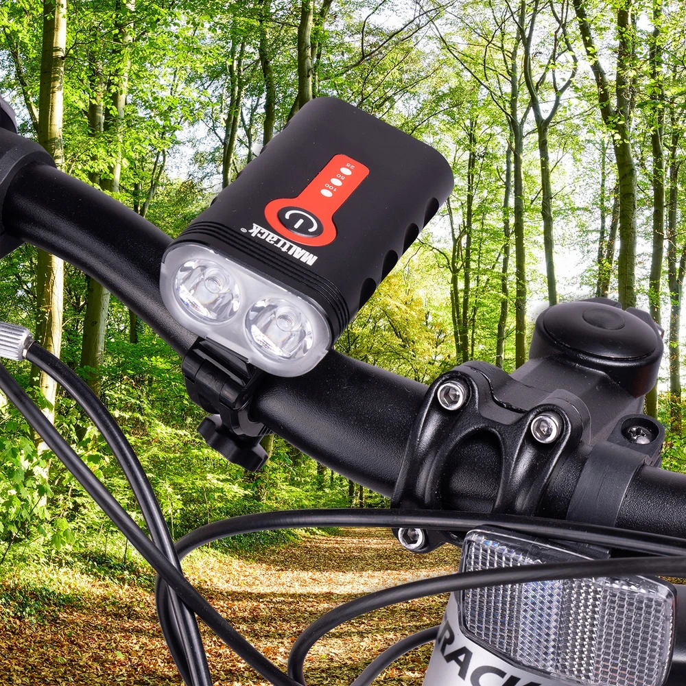 Maltrack Įkraunamas dviračio apšvietimas USB kabelis PRIEKINĖ GALINĖ LED 360 laipsnių