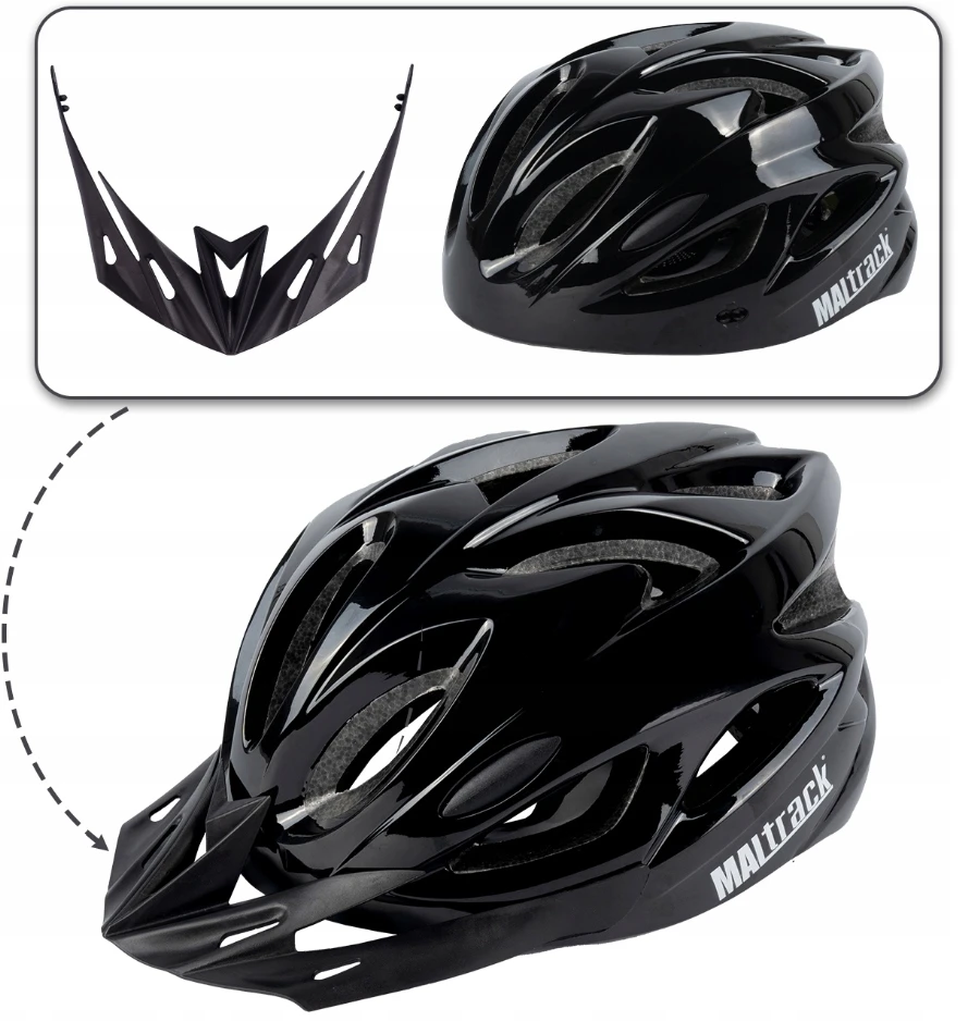 Maltrack VYRIŠKAS MOTERIS MTB DVIRAČIO ŠALMAS, REGULIUOJAMAS, SPORTINIS, PATOGUS, SU ŠVIESU 58-61cm