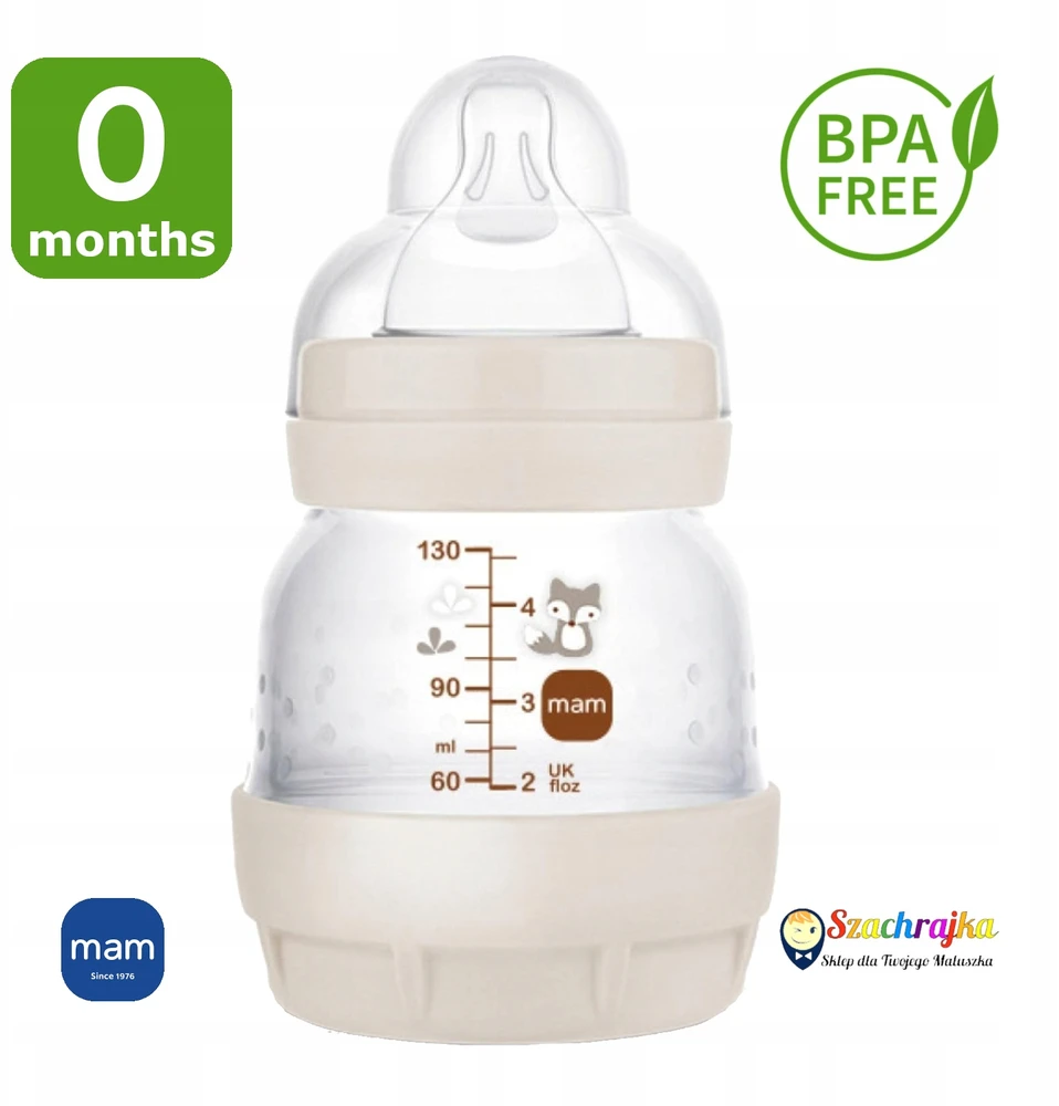 MAM Baby Anti-Colic Bottle 130 ml čiulptukas 0m Naujagimiui