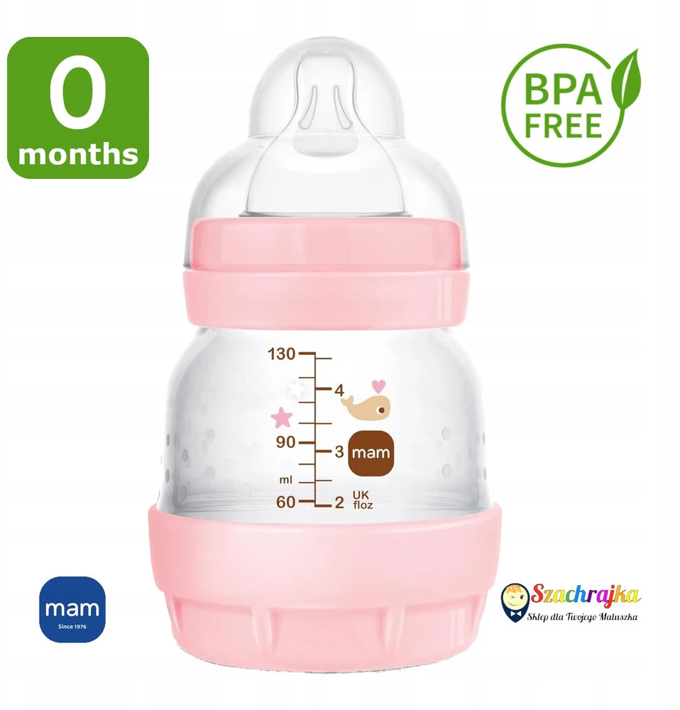 MAM Baby Anti-Colic Bottle 130 ml čiulptukas 0m Naujagimiui