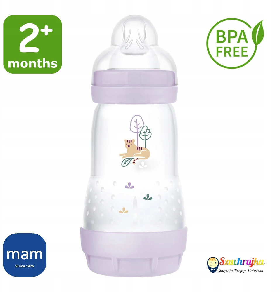 MAM Baby Anti-Colic Bottle 260 ml čiulptukas 2m+ kūdikiui