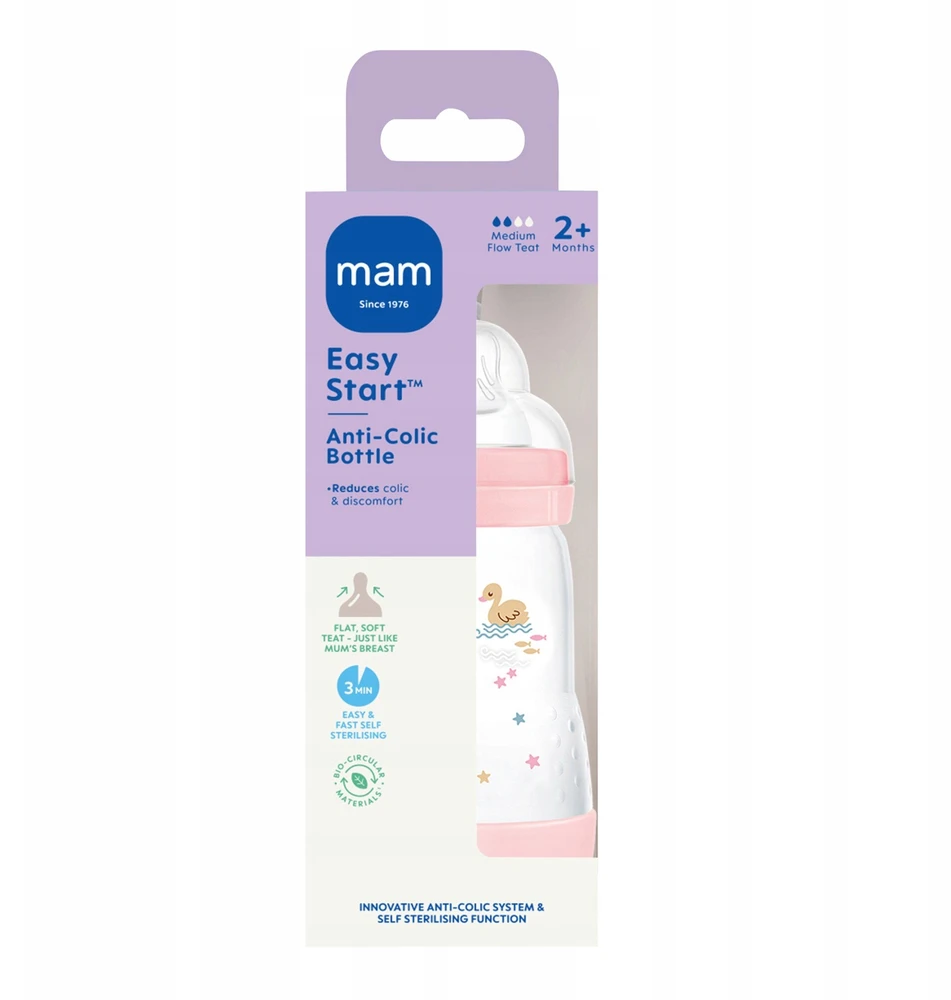 Mam 1186 BUTELIS A/KOL PERFECT START 260ML SEALIFE GIRL