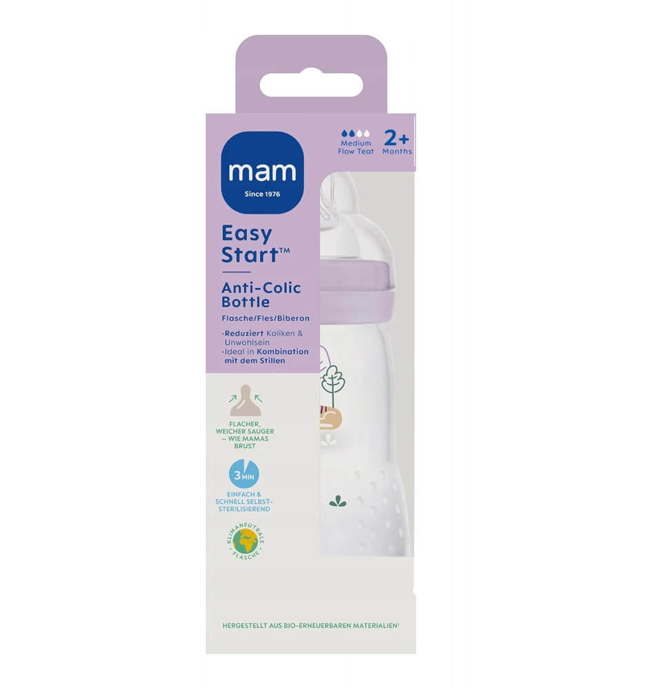 MAM Baby Anti-Colic Bottle 260 ml čiulptukas 2m+ kūdikiui