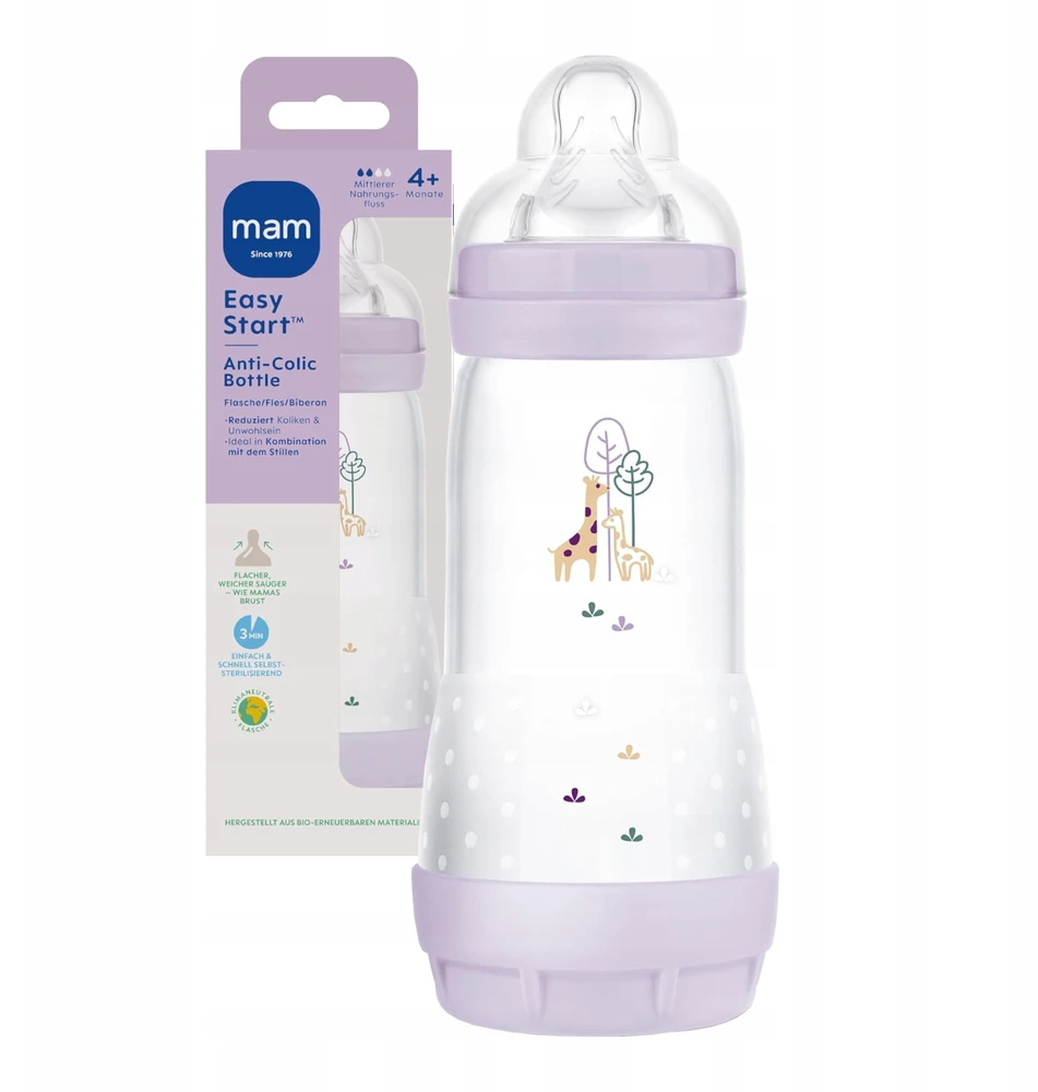 Mam Baby 1209 BUTELIUKAS A/KOL PERFECT START 320ML PLANET LOVE GIRL