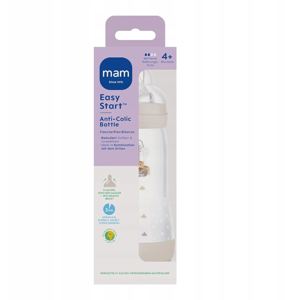 Mam Baby 1216 BUTELIUKAS A/KOL PERFECT START 320ML PLANET LOVE UNISEX