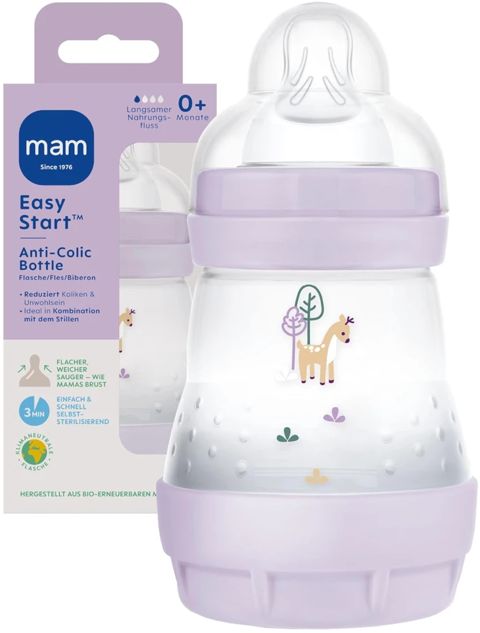 MAM 851124 Perfect Start Planet Love buteliukas nuo dieglių 160ml mergina