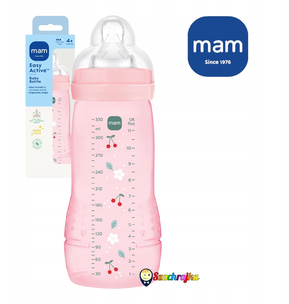 MAM Baby Easy Active buteliukas nuo pilvo dieglių 330 ml su 4m+ greitu speneliu