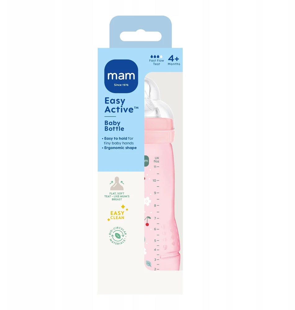 MAM Baby Easy Active buteliukas nuo pilvo dieglių 330 ml su 4m+ greitu speneliu