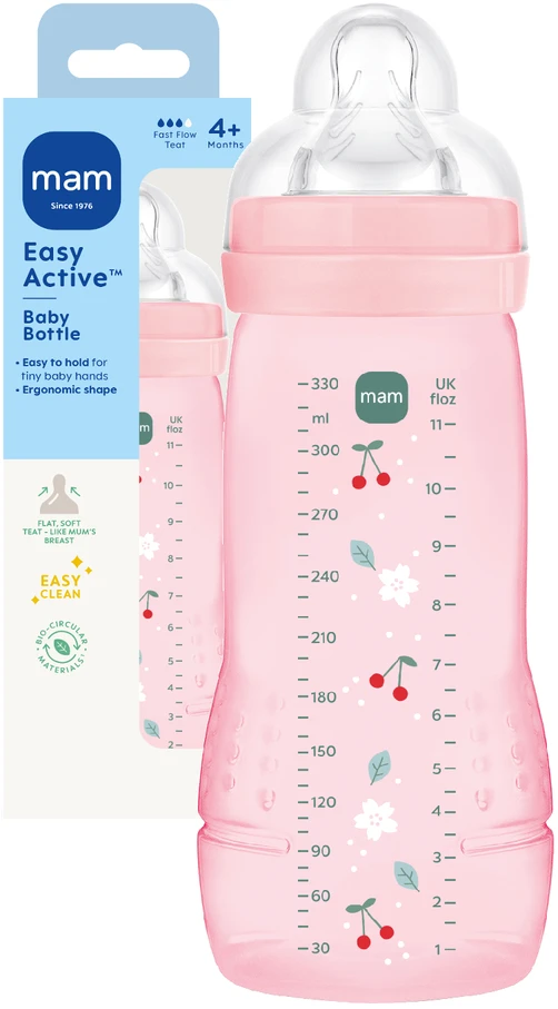 MAM Baby Easy Active buteliukas nuo pilvo dieglių 330 ml su 4m+ greitu speneliu