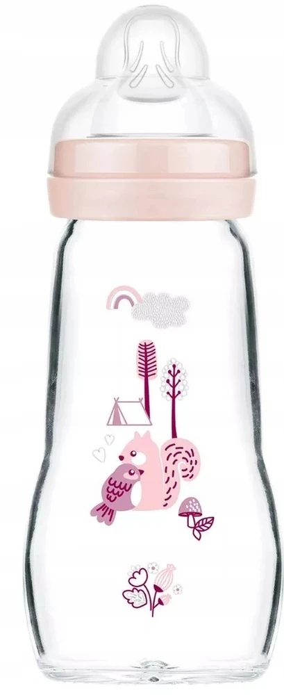 Mam Baby 1254 STIKLINIS BUTELIUKAS 260ML FEEL GOOD FOREST GIRL