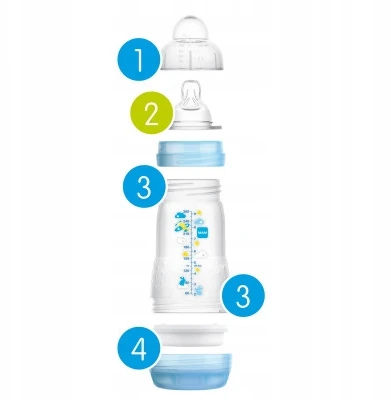 MAM BABY nuo pilvo dieglių BUTELLIS ANTI COLIC Perfect Start 320ml 4m+