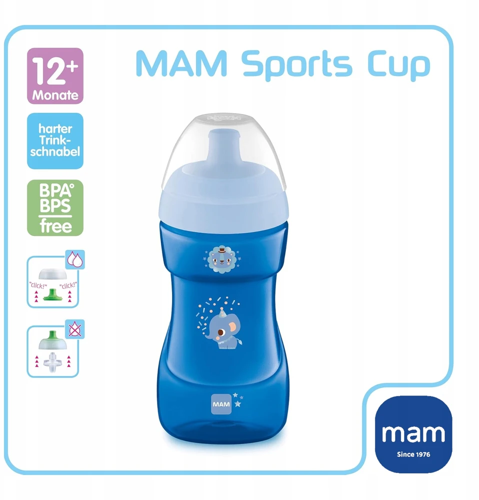 Mam Akcesoria MAM Baby Sports Cup 330 ml Neišsiliejantis buteliukas 12 m+