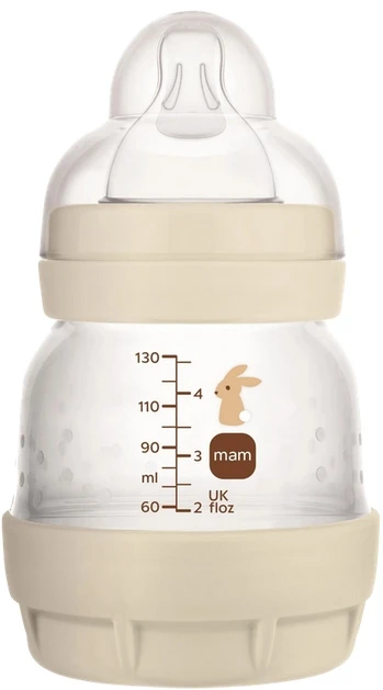 Mam 5861 PERFECT START ANTIKOLIKINIS BUTELIUKAS 130ML, ĮŽEMINTAS GAMTOJE, SMĖLIO SPALVOS