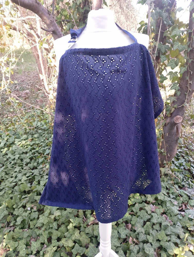 Mama Bear Medvilninis boho nėrinių maitinimo šalikas (4 spalvos) + dėklas MADE IN PL