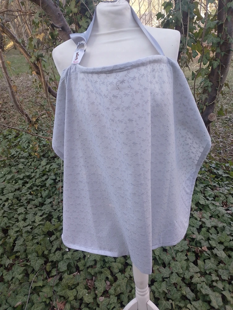 Mama Bear Medvilninis boho nėrinių maitinimo šalikas (4 spalvos) + dėklas MADE IN PL