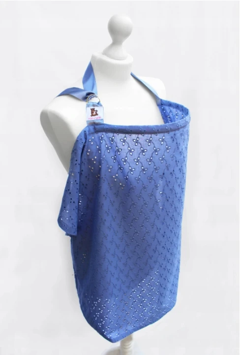 Mama Bear Medvilninis boho nėrinių maitinimo šalikas (4 spalvos) + dėklas MADE IN PL