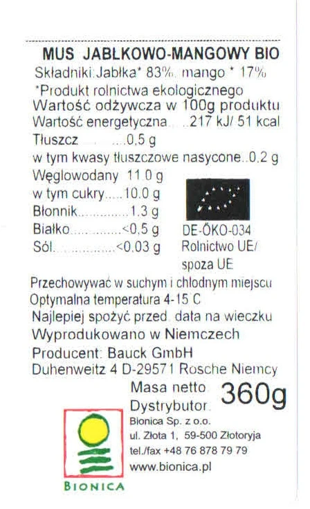 Mango Atomus putėsiai 360 g