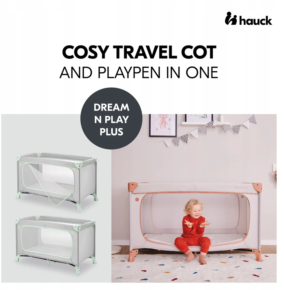 Maniežas Hauck Dream N Play Plus, dusty mint