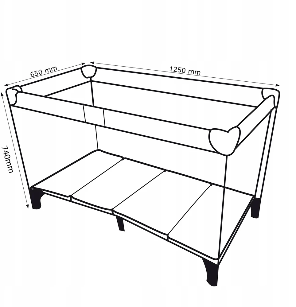 Promedix PR-803 G Kelioninė lovelė Kelioninė lovelė, 125x65x74cm, Ratukai, Apsauginis užvalkalas, Pilka