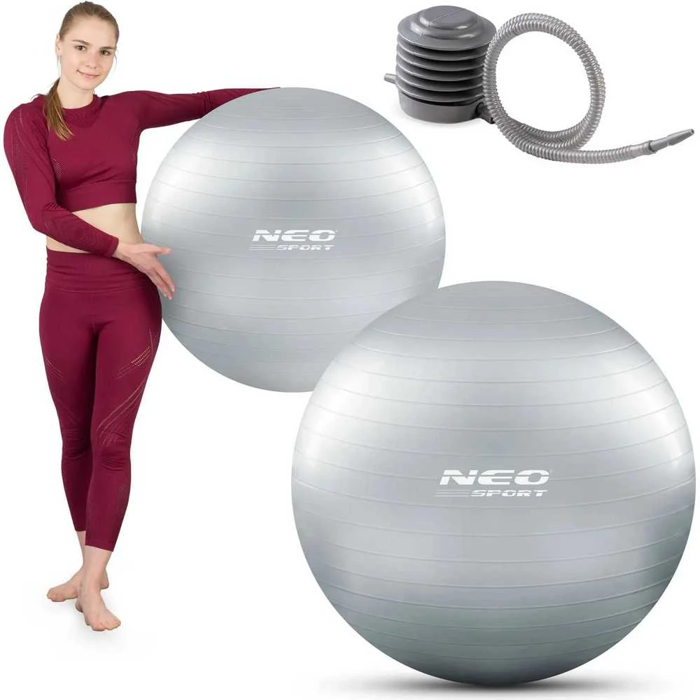 Neo-Sport Mankštos kamuolys 75 cm NS-952 sidabrinis