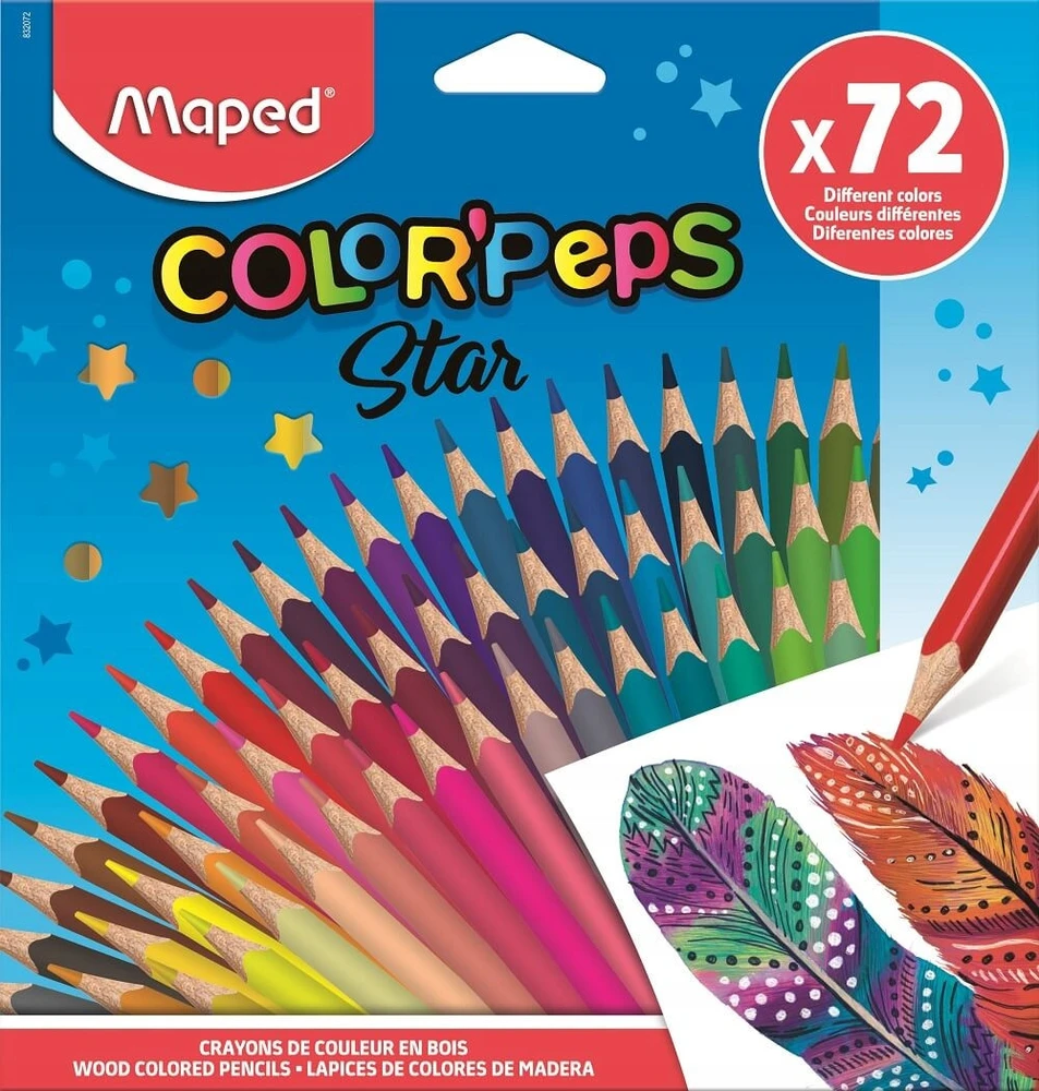 Maped 72 spalvų trikampės kreidelės vaikams