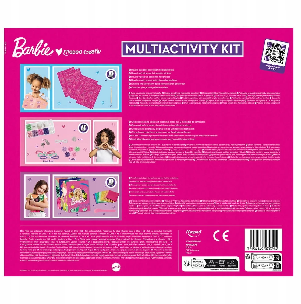 Maped Barbie kūrybinis rinkinys: lipdukai, apyrankės, folijos dailė