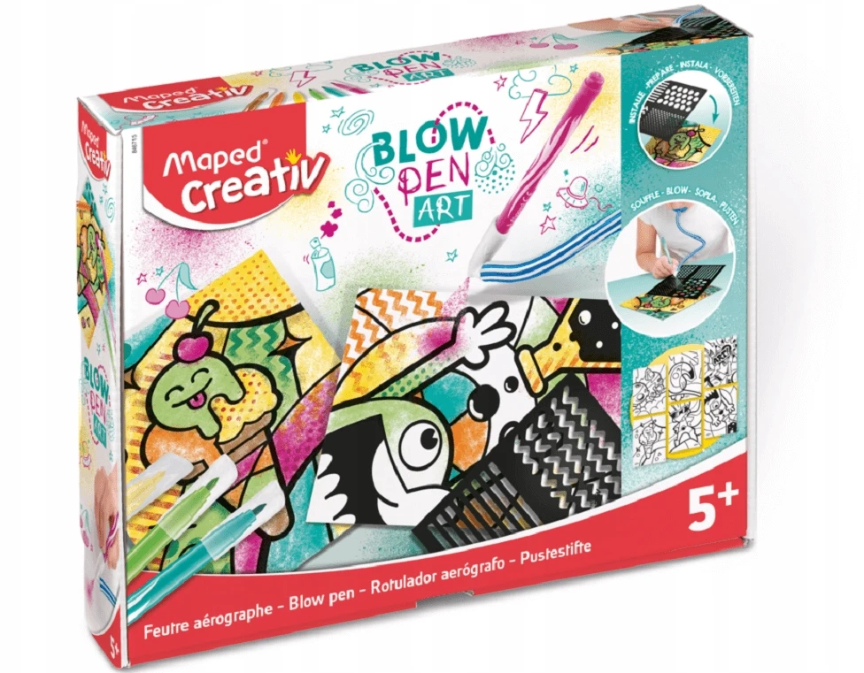 Maped Creativ Pop Art pripučiami žymekliai + šablonai, 6 spalvos