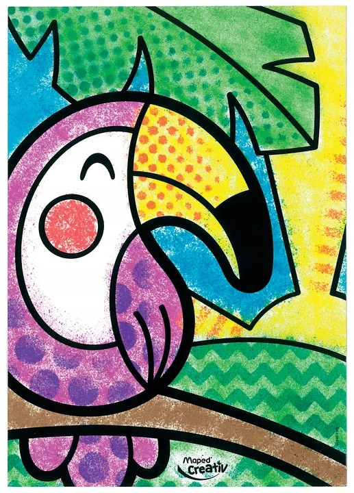 Maped Creativ Pop Art pripučiami žymekliai + šablonai, 6 spalvos