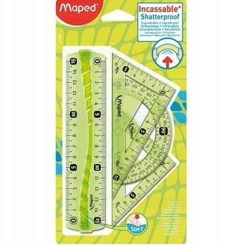Maped Flex Mini geometrinis rinkinys: liniuotė, ekierka, kampainis