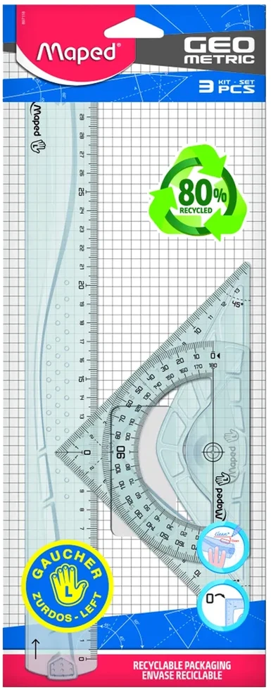 Maped geometrijos rinkinys 30 cm kairiarankiams