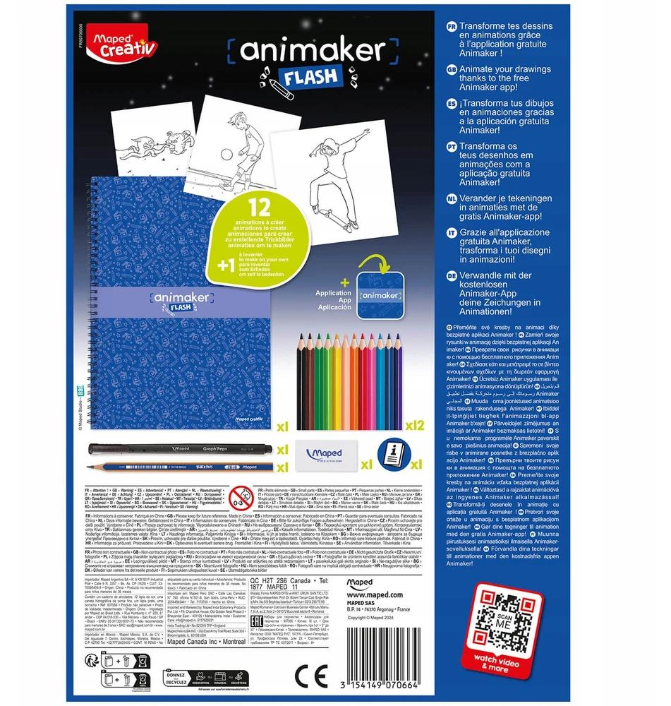 Maped Meno rinkinys, skirtas MOKYTI KURTI ANIMACIJĄ ANIMACIJĄ vaikams