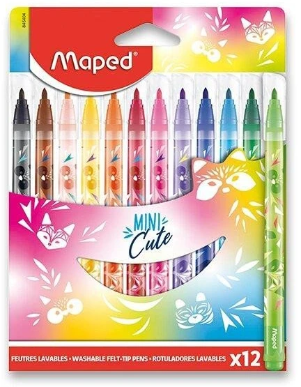 Maped Mini Cute rinkinys: 12 spalvų markeriai vaikams