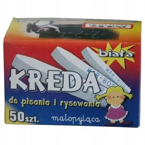 Mar Bor Mokyklinė kreida Feniks, balta, 50 vnt.