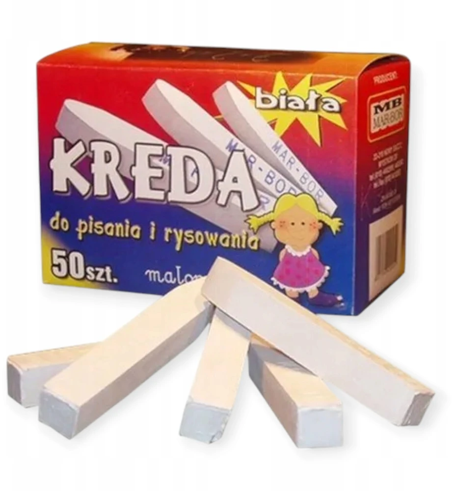 Mar Bor Mokyklinė kreida Feniks, balta, 50 vnt.