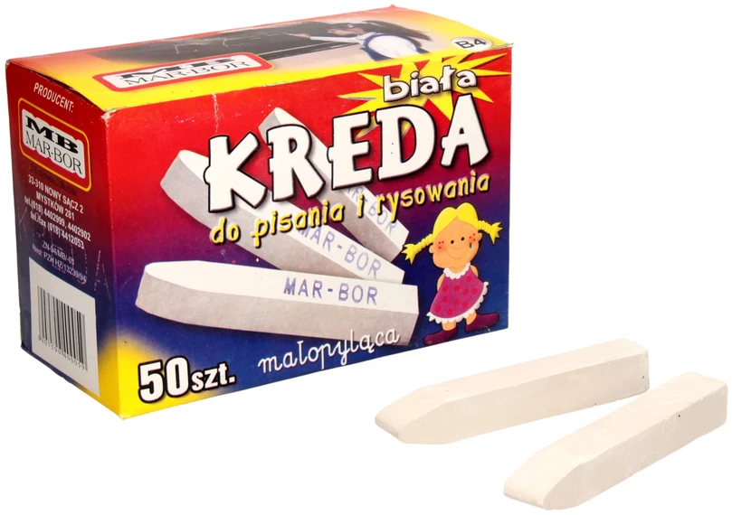 Mar Bor Mokyklinė kreida Feniks, balta, 50 vnt.