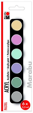 Marabu Pastel Akrilo Dažai 6 x 3.5 ml