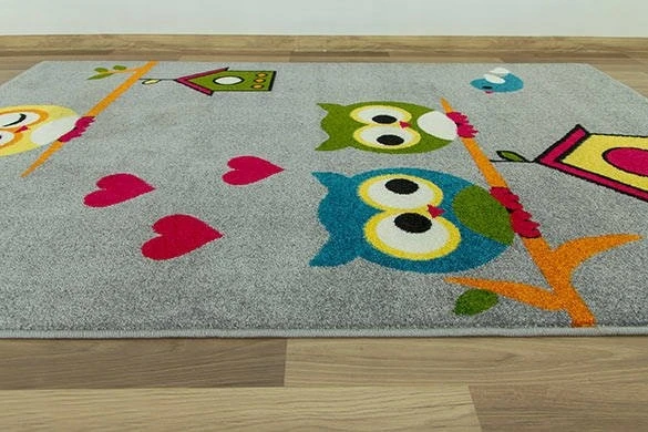 Marbex DYWAN PILKA DO POKOJU DZIECI MIĘKKI SŁODKIE SÓWKI RAINBOW 160x230 cm