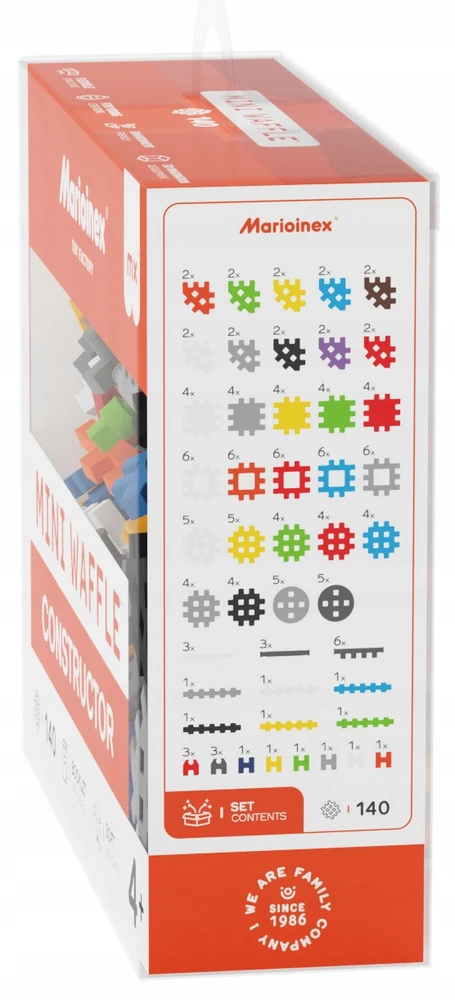Marioinex Mini vaflinės statybinės plytos 140 vnt.