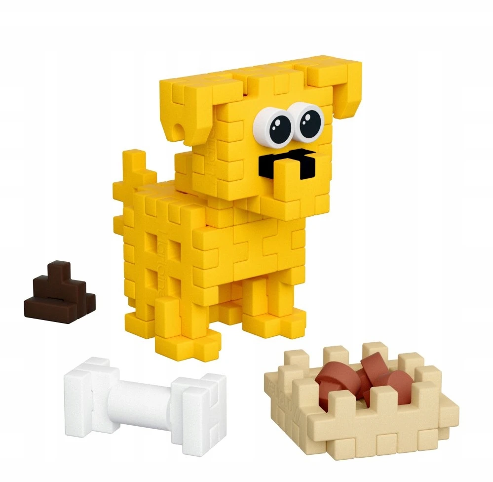 Marioinex Konstrukciniai blokeliai „Mini Waffle Pocket Pets“ – šuniukai, auksaspalviai retriveriai