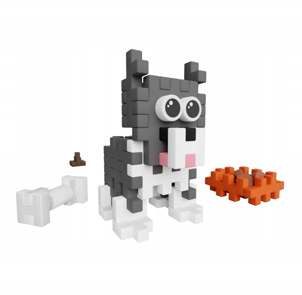Marioinex Konstrukciniai blokeliai „Mini Waffle Pocket Pets“ – šuniukai huskiai