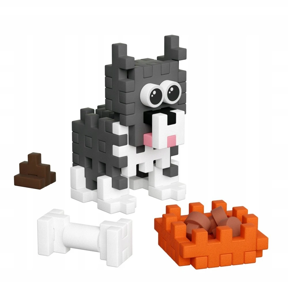 Marioinex Konstrukciniai blokeliai „Mini Waffle Pocket Pets“ – šuniukai huskiai