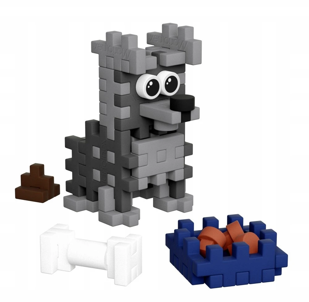 Marioinex Konstrukciniai blokeliai „Mini Waffle Pocket Pets“ Šuniukai Šnauceris