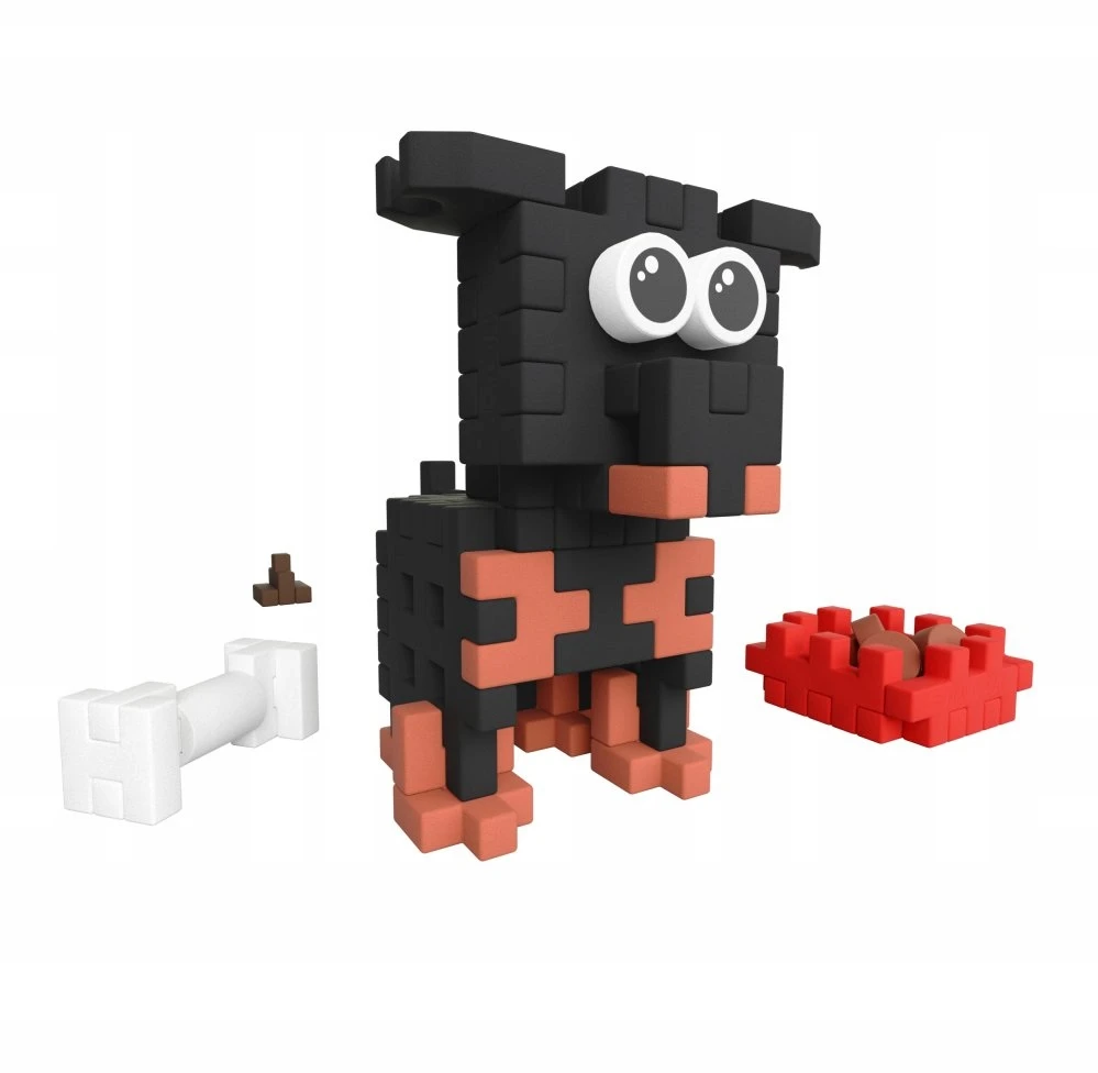 Marioinex Konstrukciniai blokeliai „Mini Waffle Pocket Pets“ – rotveilerio šuniukai