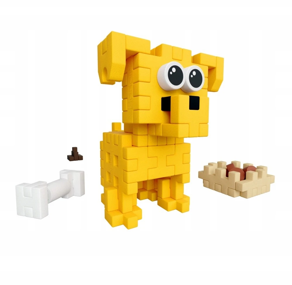 Marioinex Konstrukciniai blokeliai „Mini Waffle Pocket Pets“ – šuniukai, auksaspalviai retriveriai