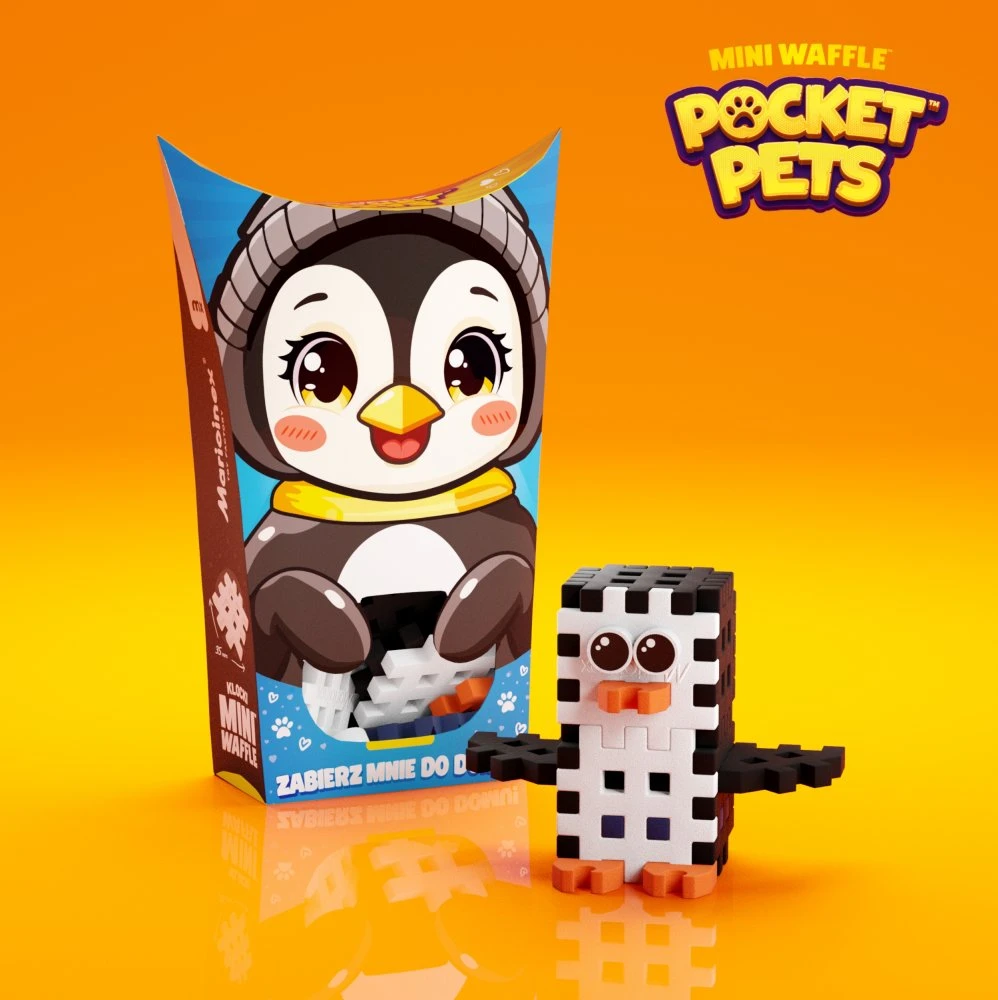 MARIOINEX Mini vaflinės kaladėlės POCKET PETS Penguin 17 vnt. 907153